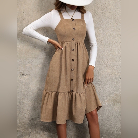 Women's Ruffle Hem Cami Dress - Picture 6 of 6